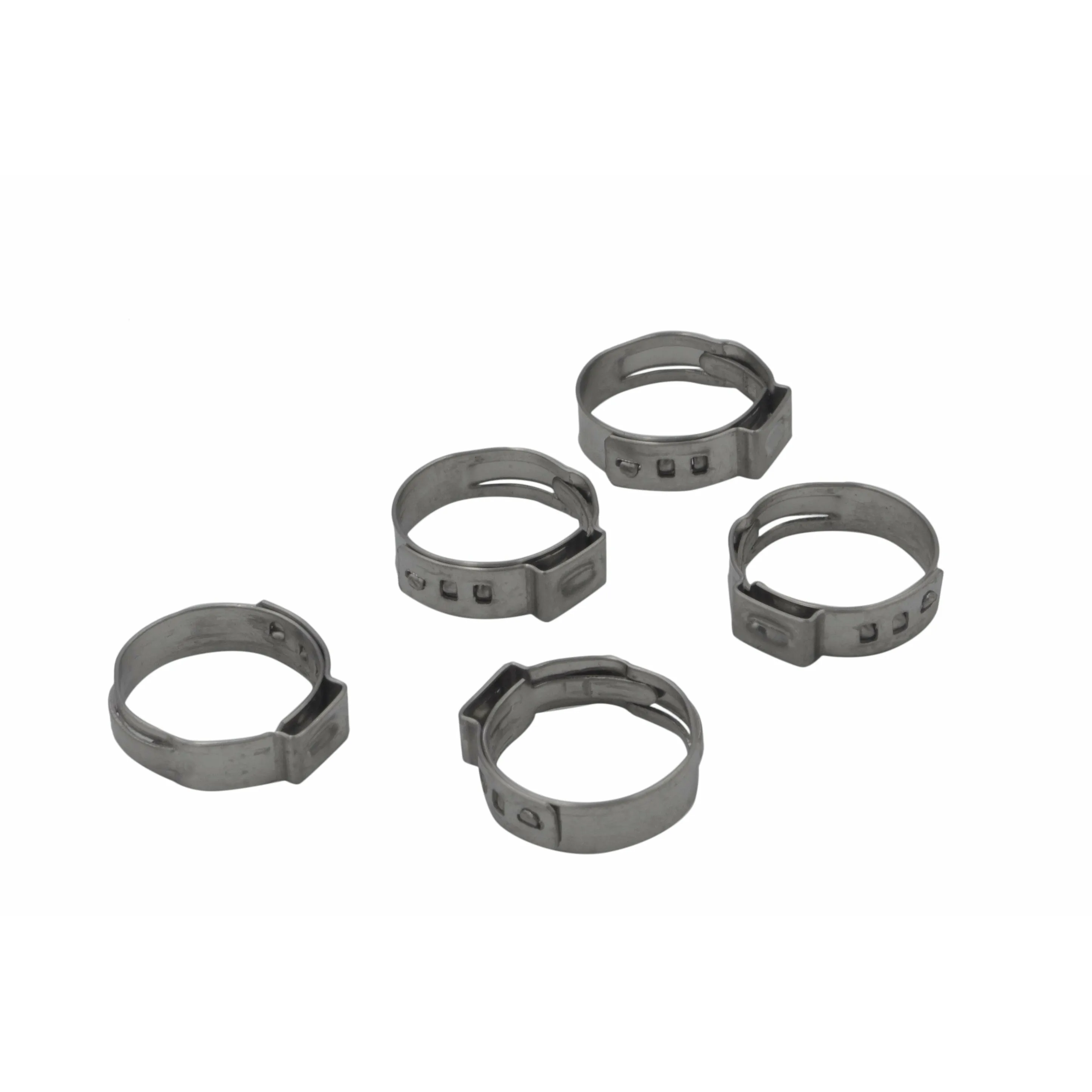 100 Piece 304 Stainless Steel 17.8-21mm Ear Hose Clamp