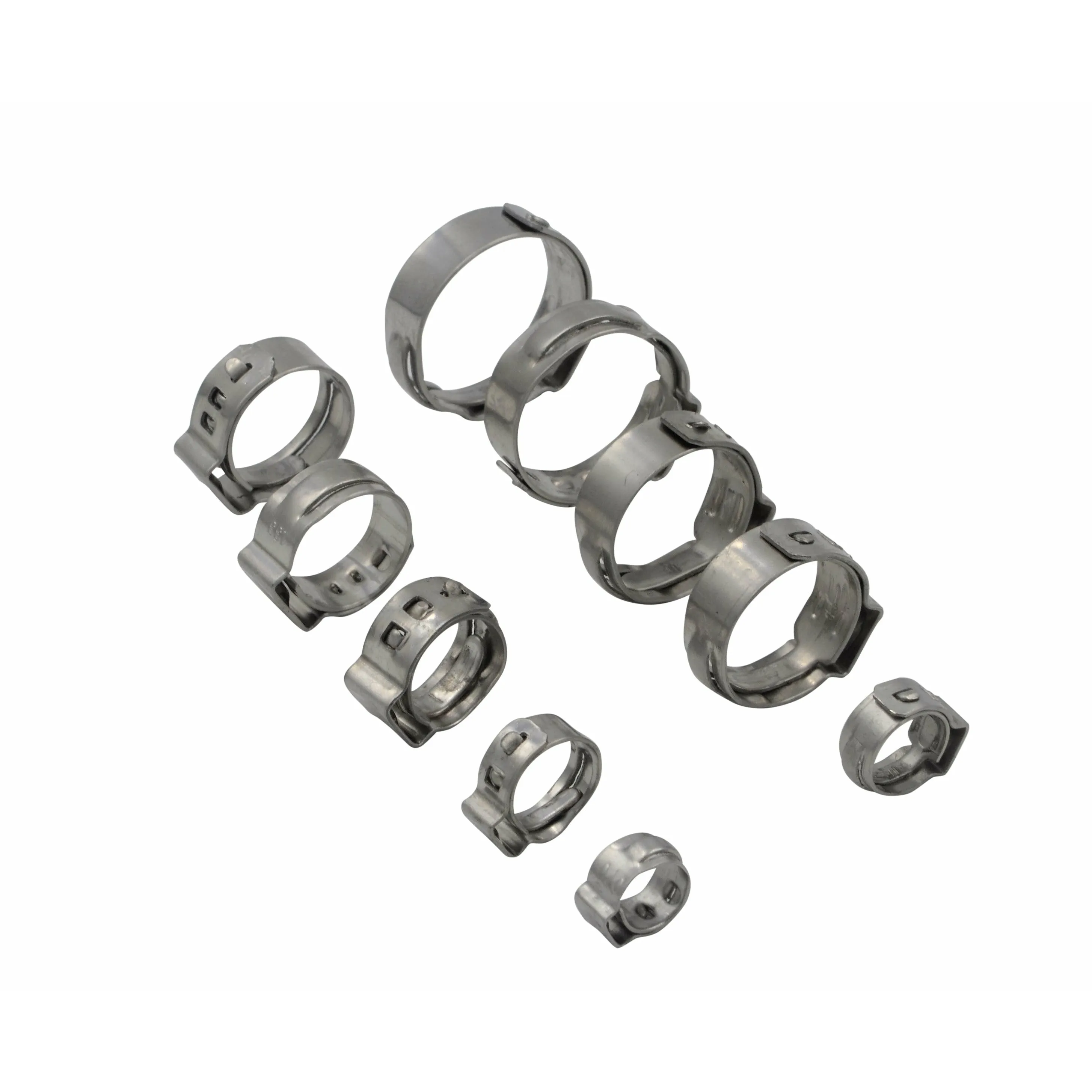 100 Piece 304 Stainless Steel 8.8-10.5mm Ear Hose Clamp