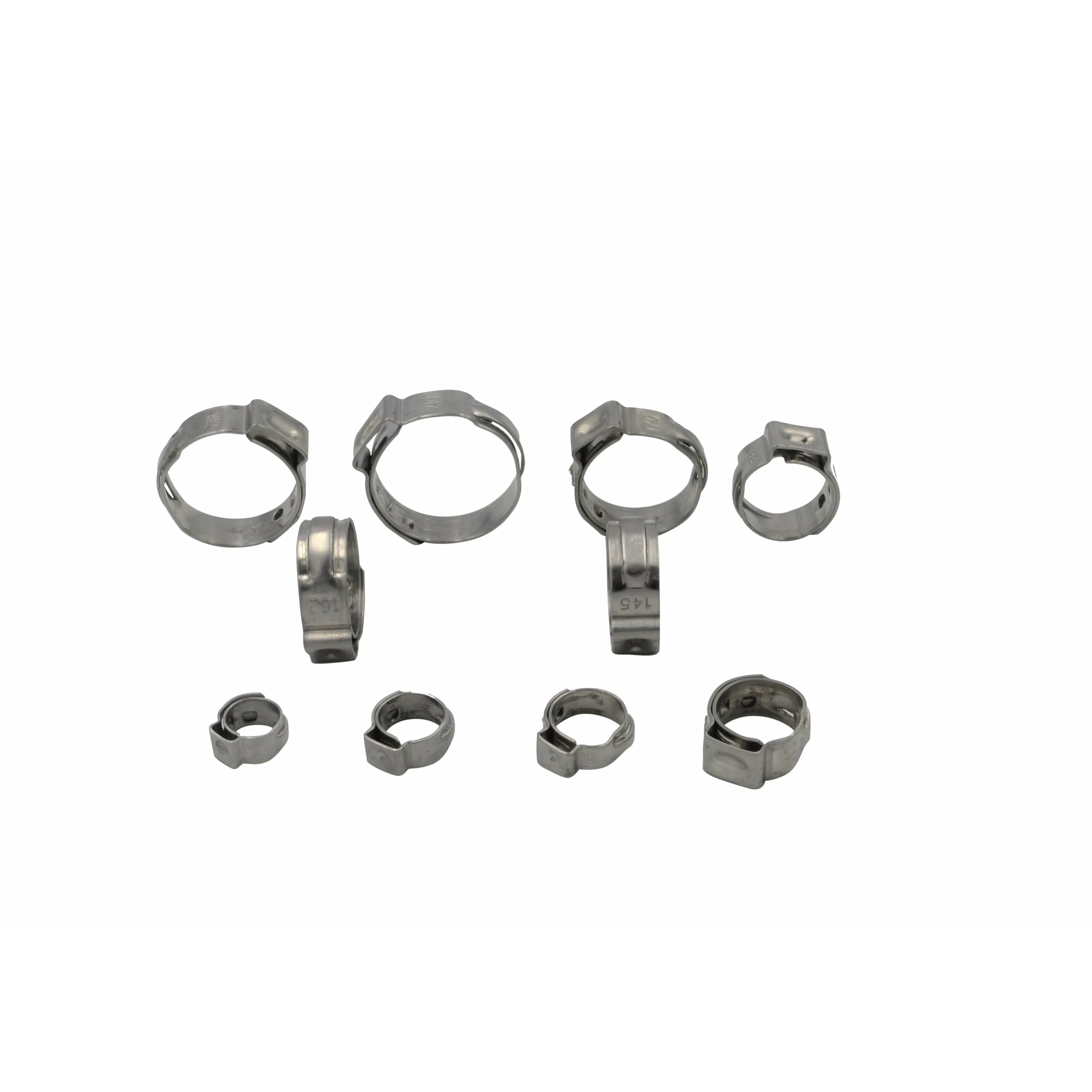 100 Piece 304 Stainless Steel 9.6-11.3mm Ear Hose Clamp