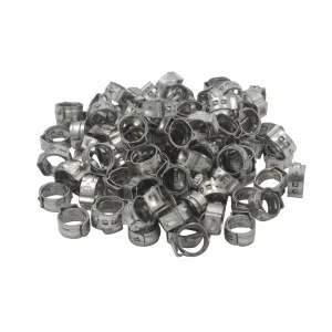 100 Piece 304 Stainless Steel 9.6-11.3mm Ear Hose Clamp