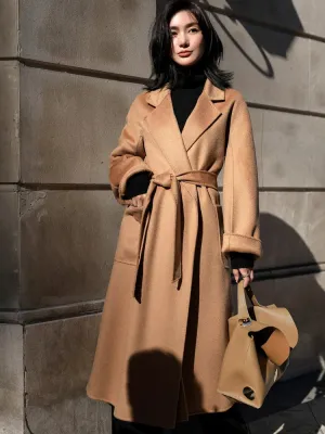 2024 Fall/Winter Jacket – Ripple Double-Sided Wool Cashmere Coat, Belted Windbreaker