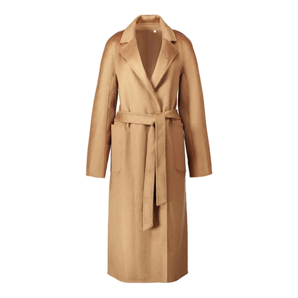 2024 Fall/Winter Jacket – Ripple Double-Sided Wool Cashmere Coat, Belted Windbreaker