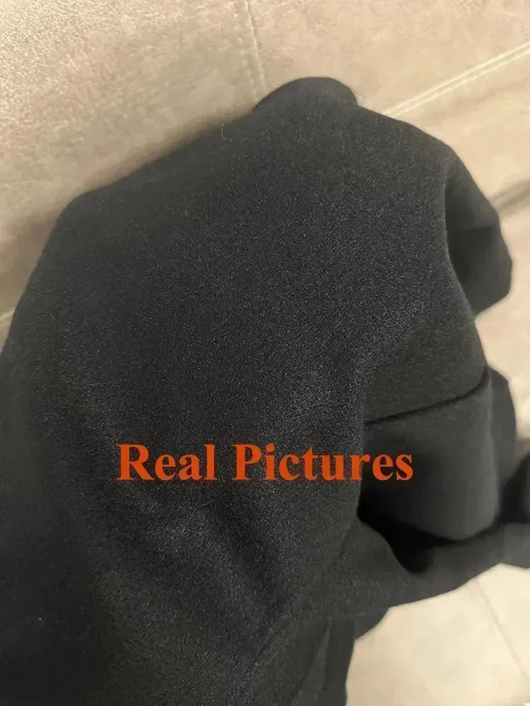 2025 New Winter Lady Baggy Woolen Coat – Mid-Long Thermal Korean Style