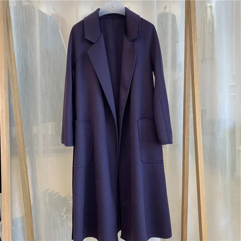 2025 Spring/Winter Water Ripple Coat – Double-Sided Cashmere Bandage