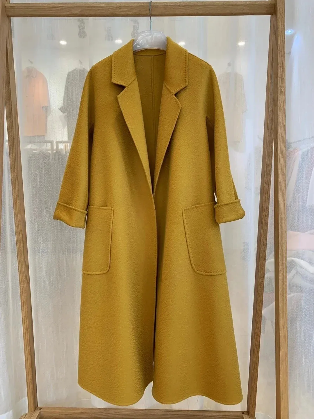 2025 Spring/Winter Water Ripple Coat – Double-Sided Cashmere Bandage
