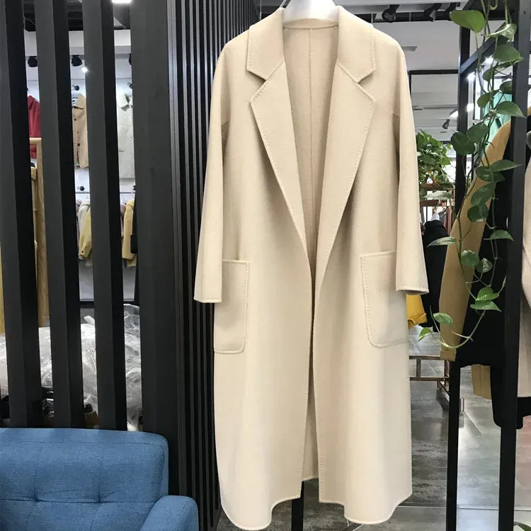 2025 Spring/Winter Water Ripple Coat – Double-Sided Cashmere Bandage