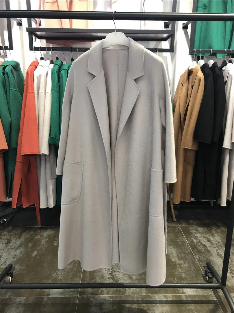 2025 Spring/Winter Water Ripple Coat – Double-Sided Cashmere Bandage