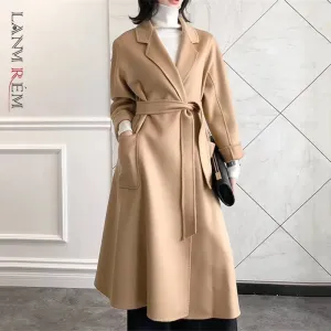 2025 Spring/Winter Water Ripple Coat – Double-Sided Cashmere Bandage