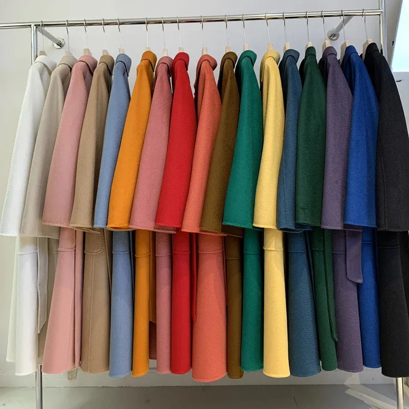 2025 Spring/Winter Water Ripple Coat – Double-Sided Cashmere Bandage