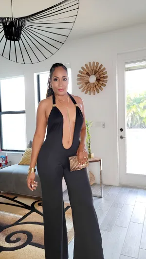 Act Like You Know Low cut Jumpsuit |Black