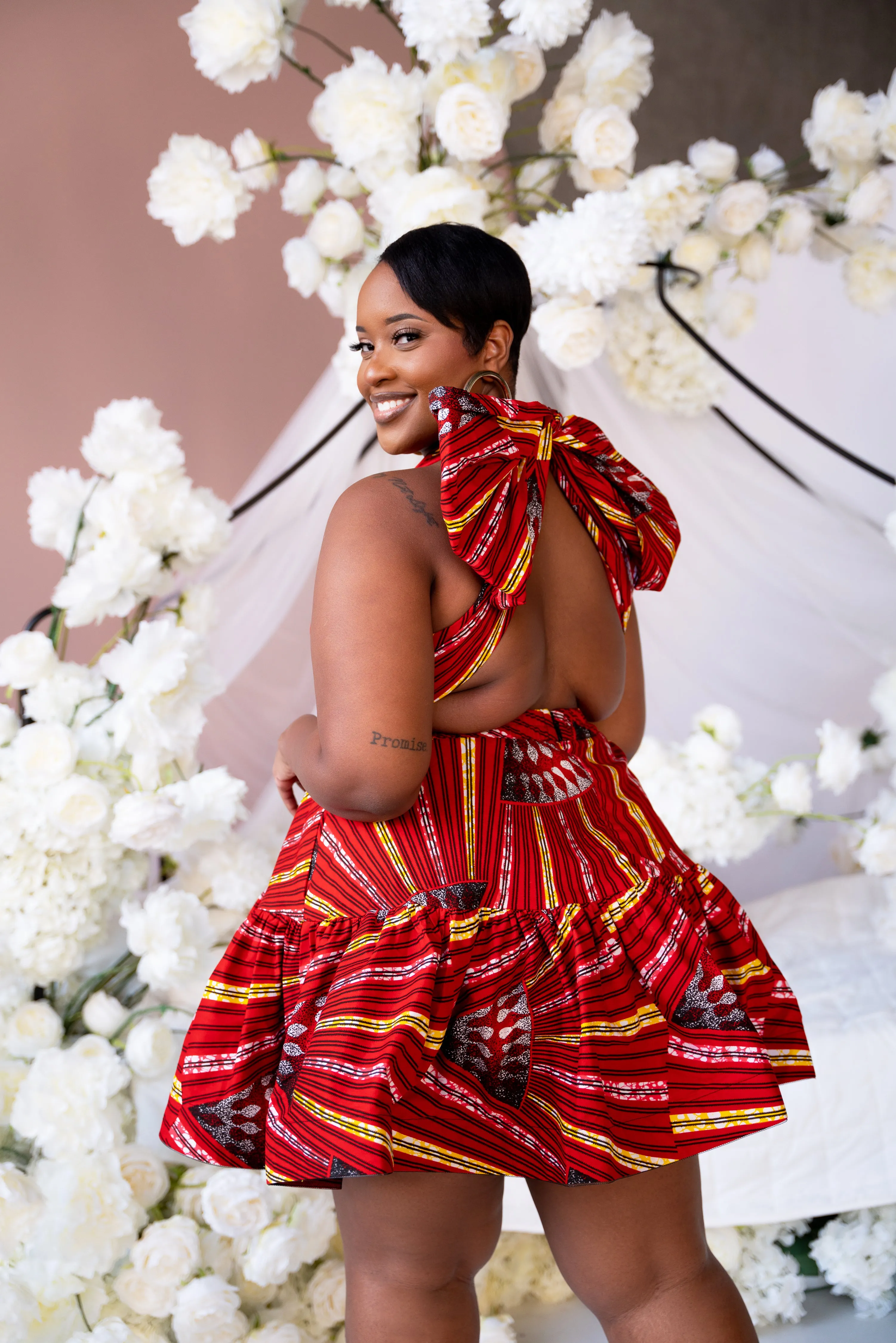 AFE African Print Flair Mini Infinity dress