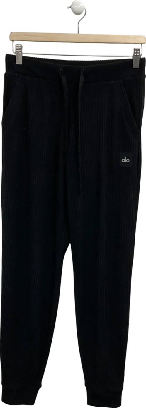 alo yoga Black Muse Wide Rib Sweatpant UK S