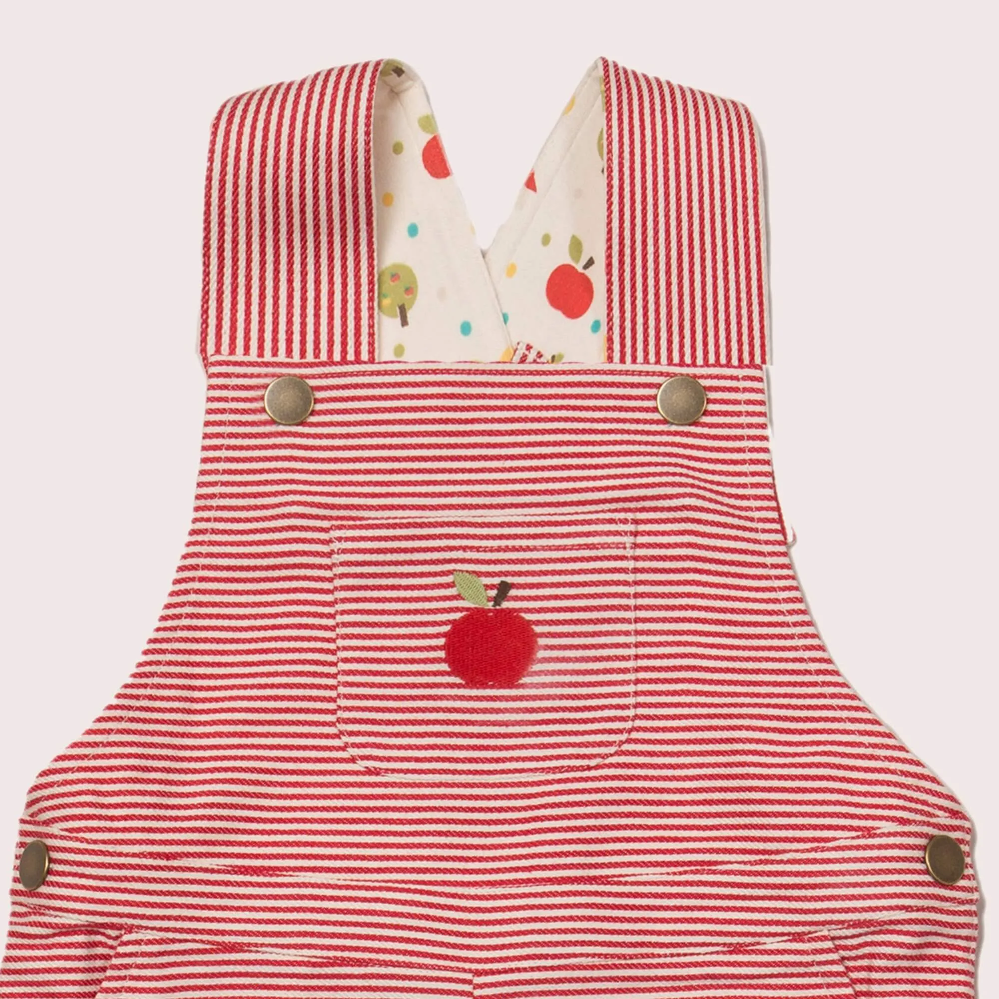 An Apple A Day Striped Shortie Dungarees