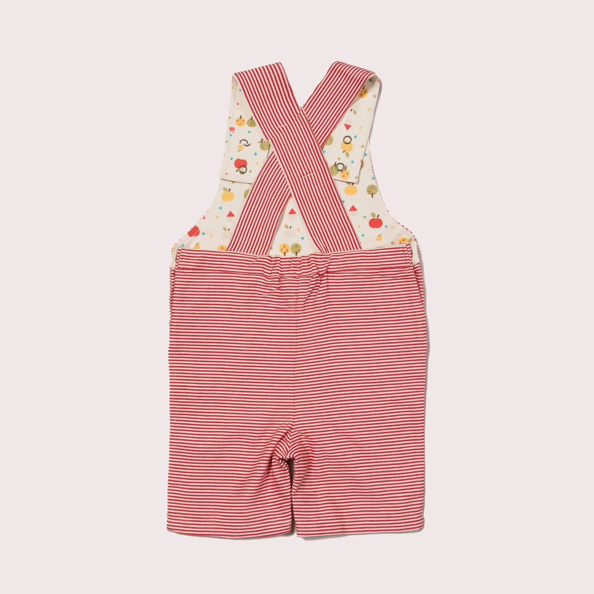 An Apple A Day Striped Shortie Dungarees