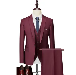 Andrew | Men's Business / Wedding Suit | Wine Red