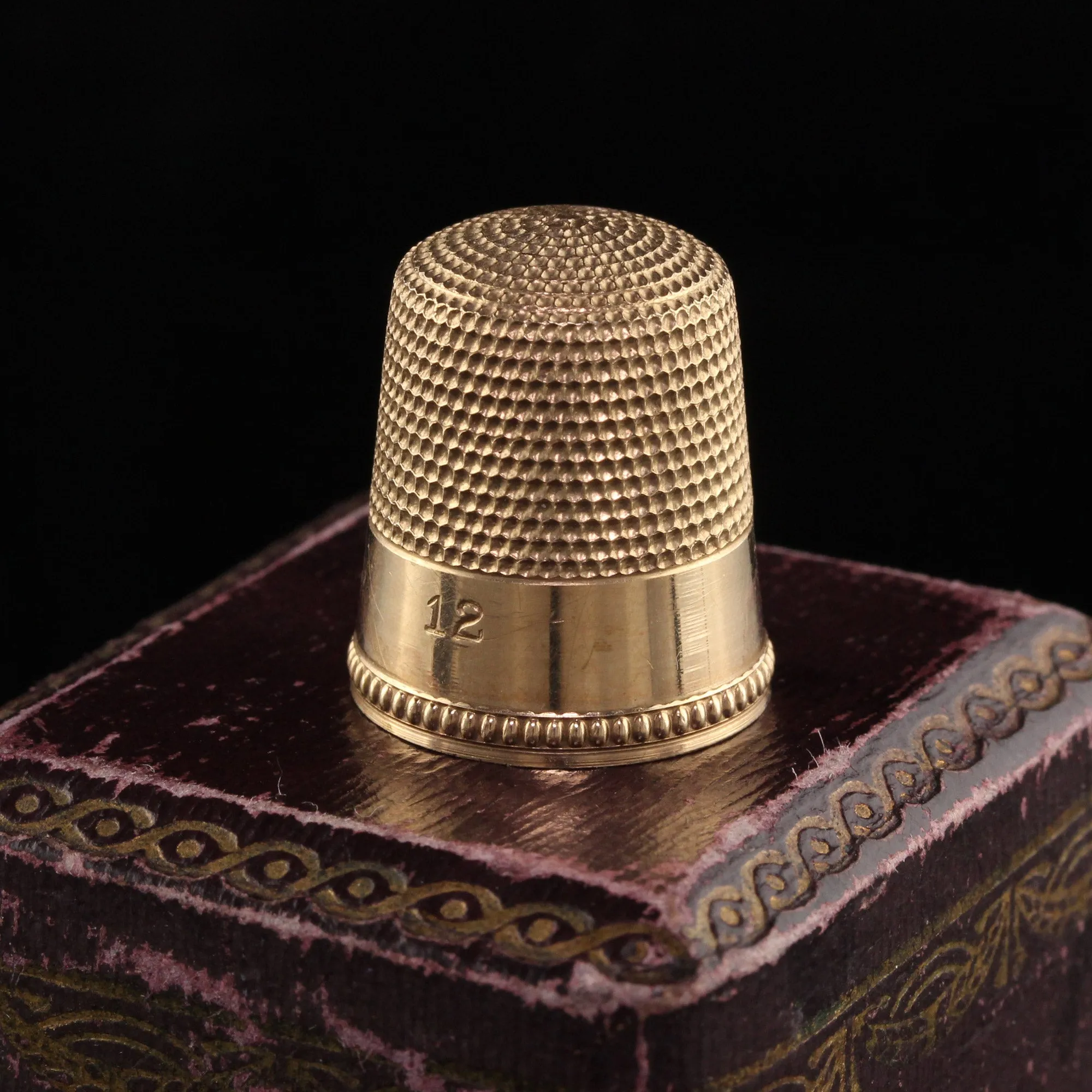 Antique Victorian 12K Yellow Gold J. E. Caldwell Thimble