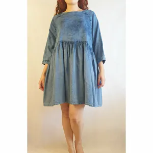 Asos second hand denim tie dye 3/4 sleeve dress size 10