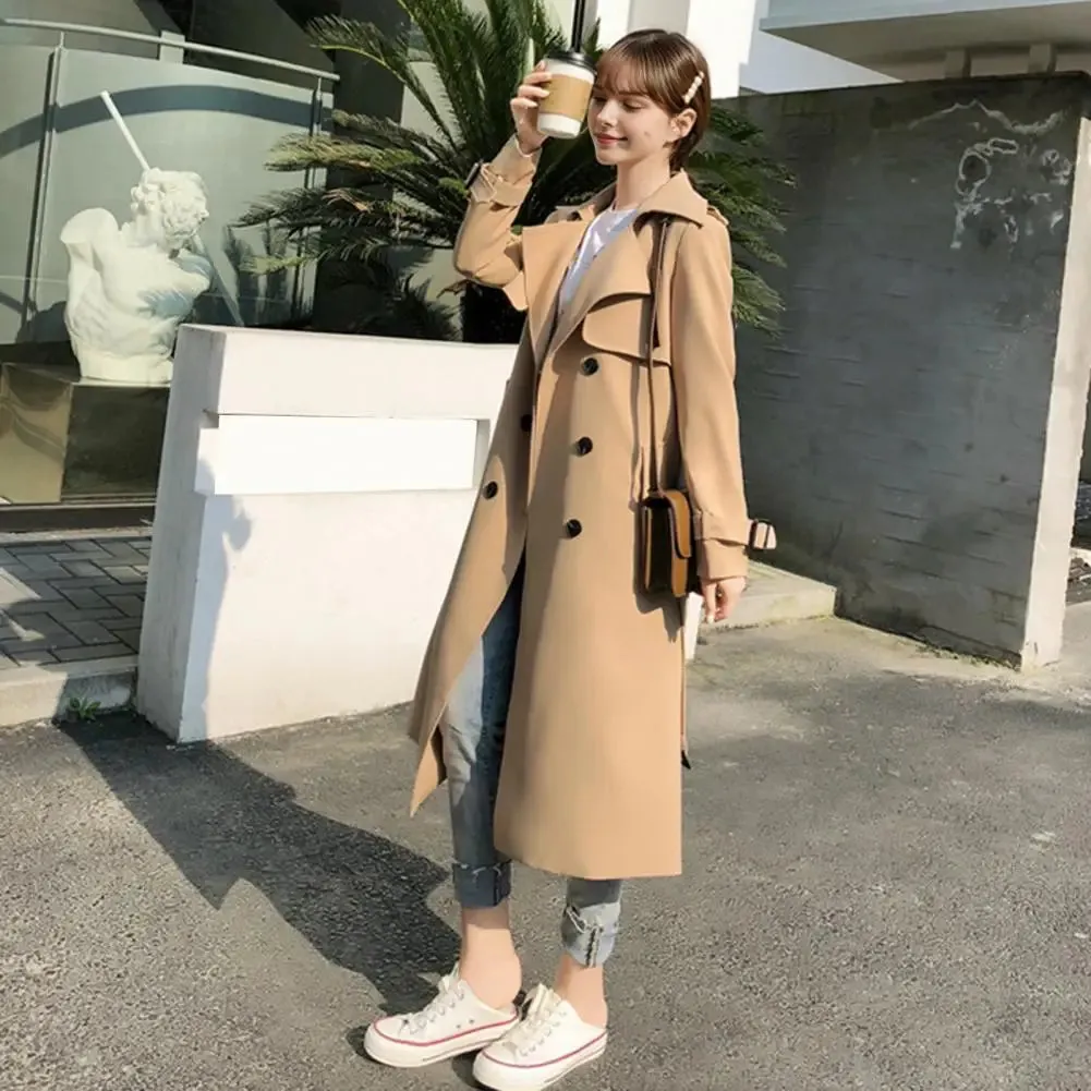 Autumn Winter Trench Coat For Women 2024 Fashion Double-breasted WOOLEN COAT Loose Office Lady Long Outerwears Jacket Coats