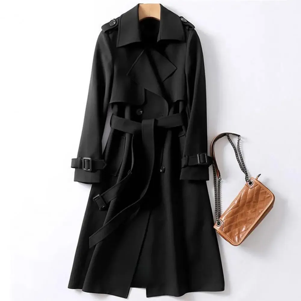 Autumn Winter Trench Coat For Women 2024 Fashion Double-breasted WOOLEN COAT Loose Office Lady Long Outerwears Jacket Coats