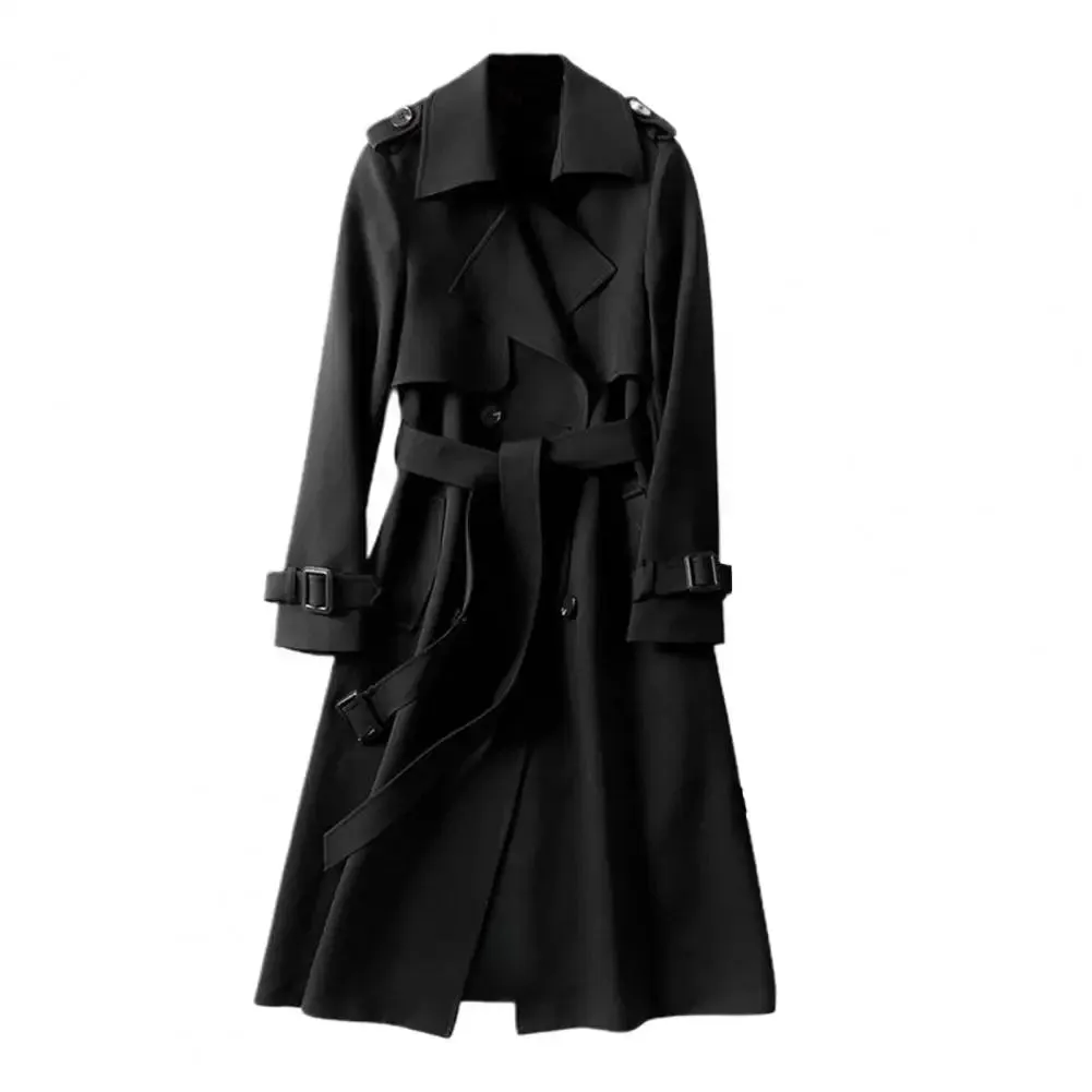 Autumn Winter Trench Coat For Women 2024 Fashion Double-breasted WOOLEN COAT Loose Office Lady Long Outerwears Jacket Coats