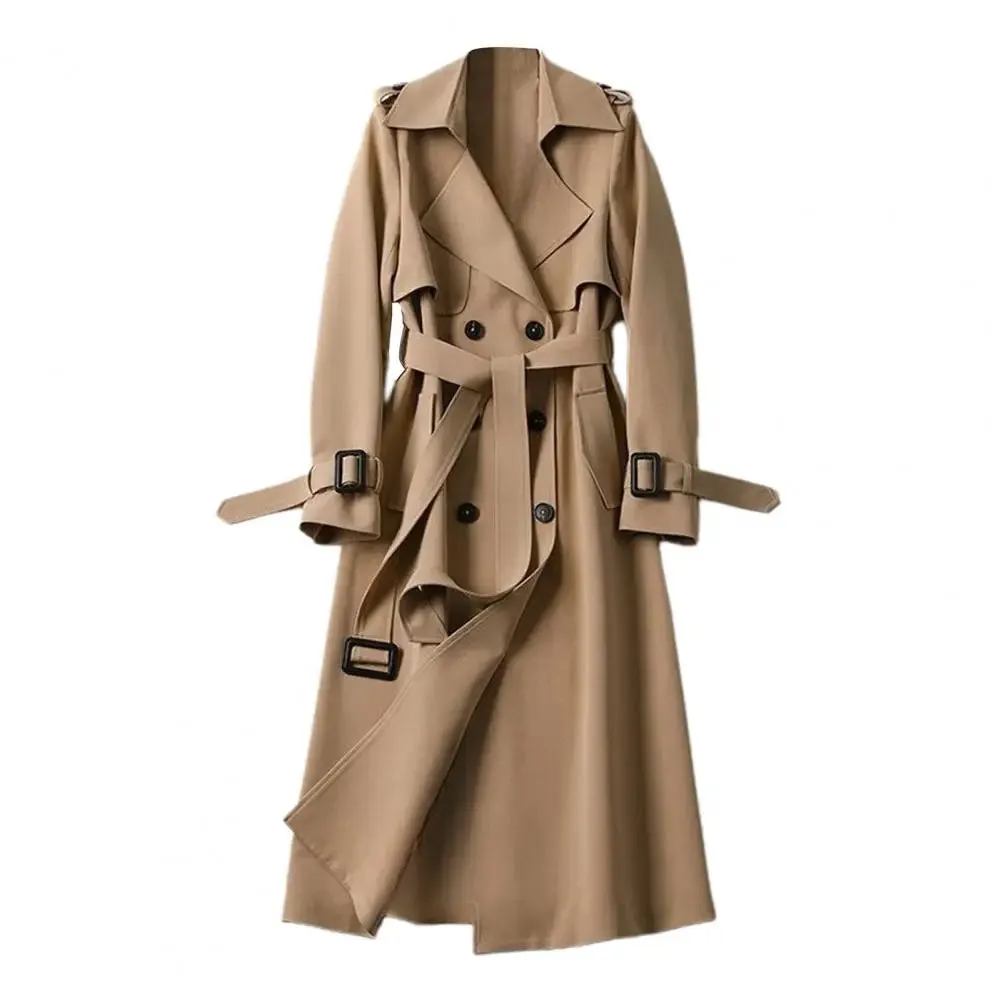 Autumn Winter Trench Coat For Women 2024 Fashion Double-breasted WOOLEN COAT Loose Office Lady Long Outerwears Jacket Coats