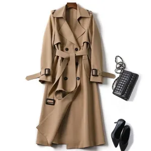 Autumn Winter Trench Coat For Women 2024 Fashion Double-breasted WOOLEN COAT Loose Office Lady Long Outerwears Jacket Coats