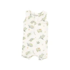 Baby Boy Jumpsuits and Rompers | Sleeveless Shortie Romper- Sea Turtles| Angel Dear