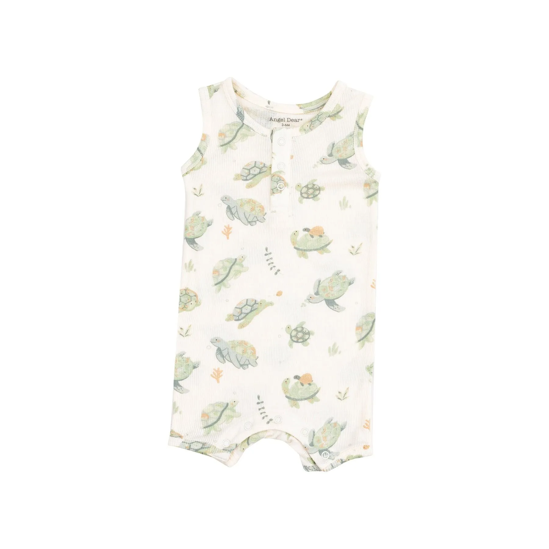 Baby Boy Jumpsuits and Rompers | Sleeveless Shortie Romper- Sea Turtles| Angel Dear