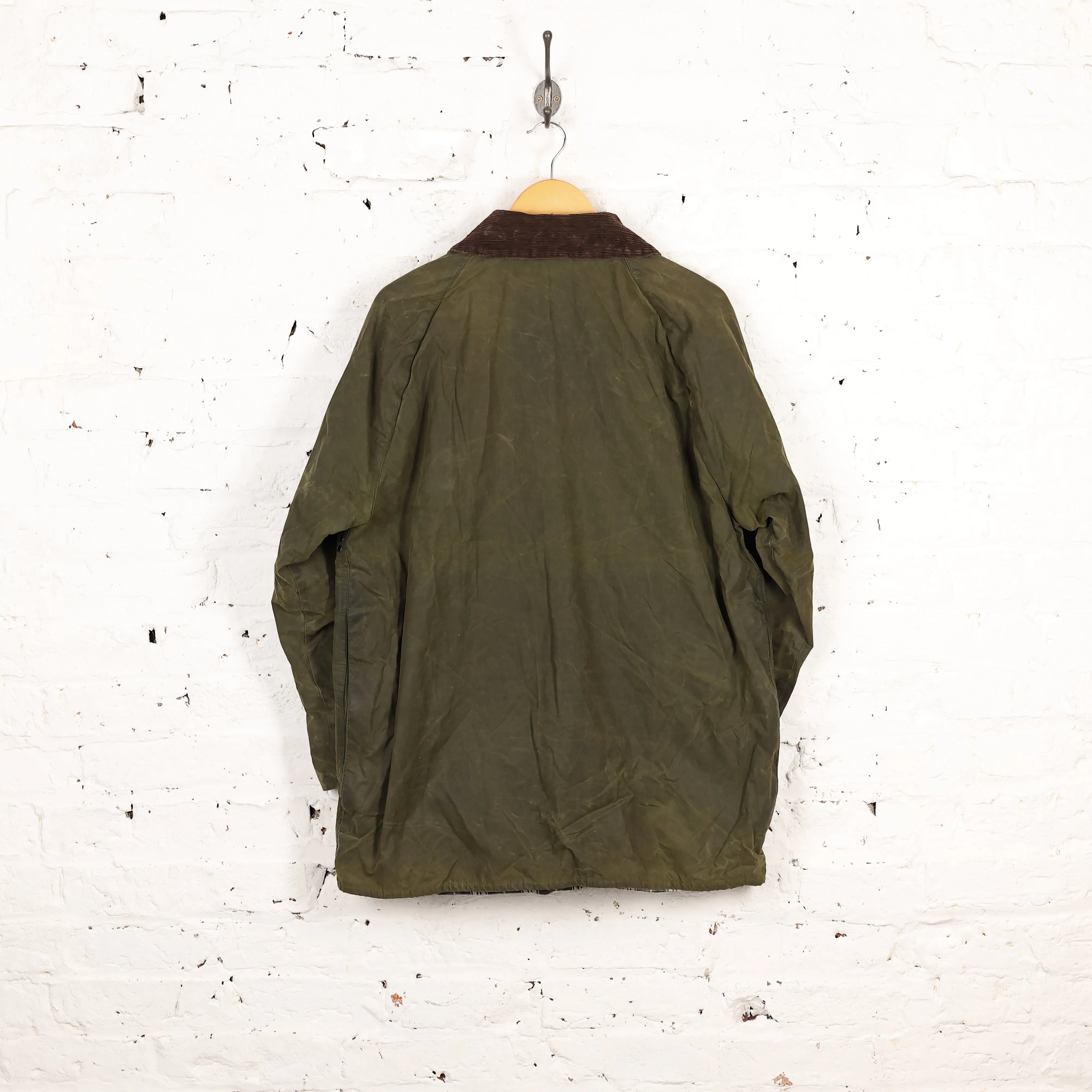 Barbour Beaufort Wax Jacket Coat - Green - L