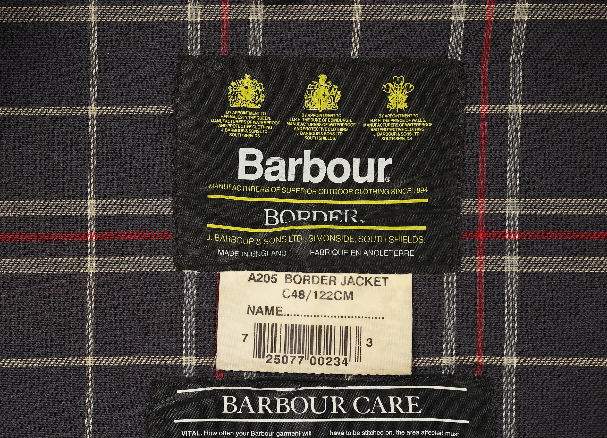 Barbour Border Wax Jacket - Blue - XXL