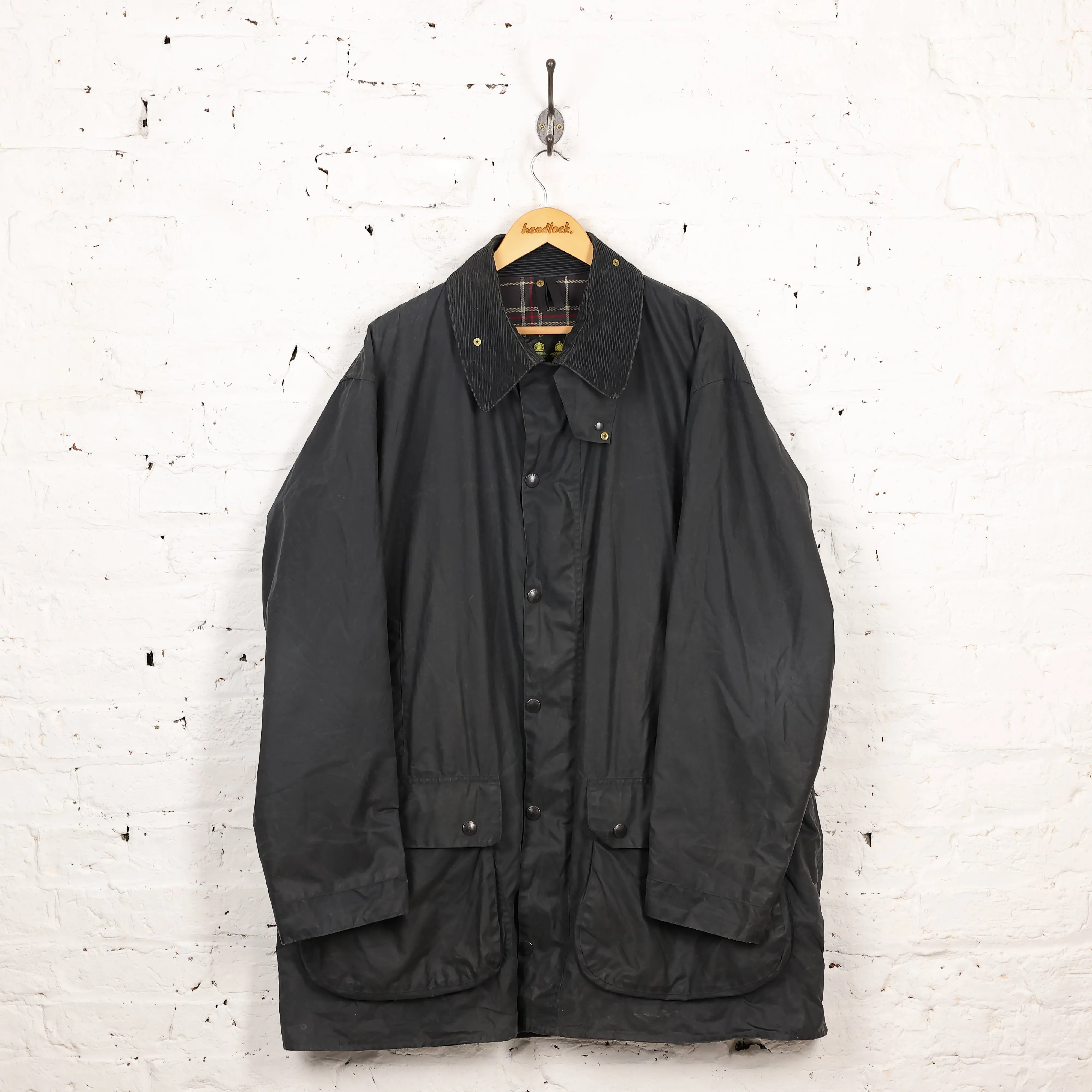Barbour Border Wax Jacket - Blue - XXL