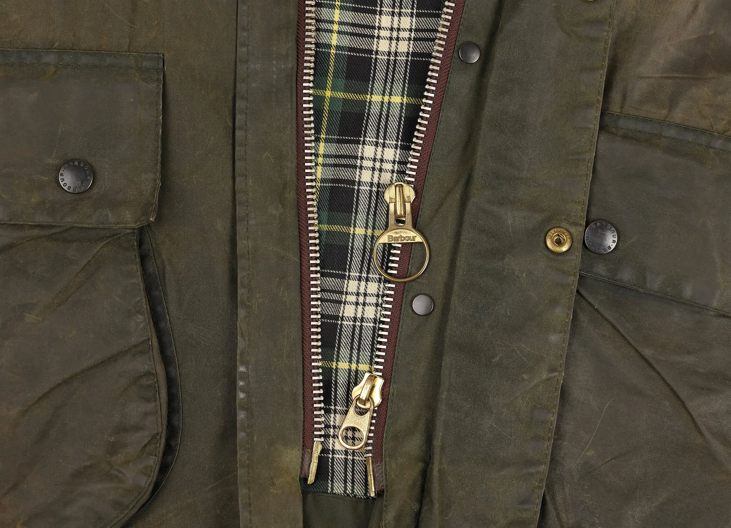 Barbour Border Wax Jacket Coat - Green - M