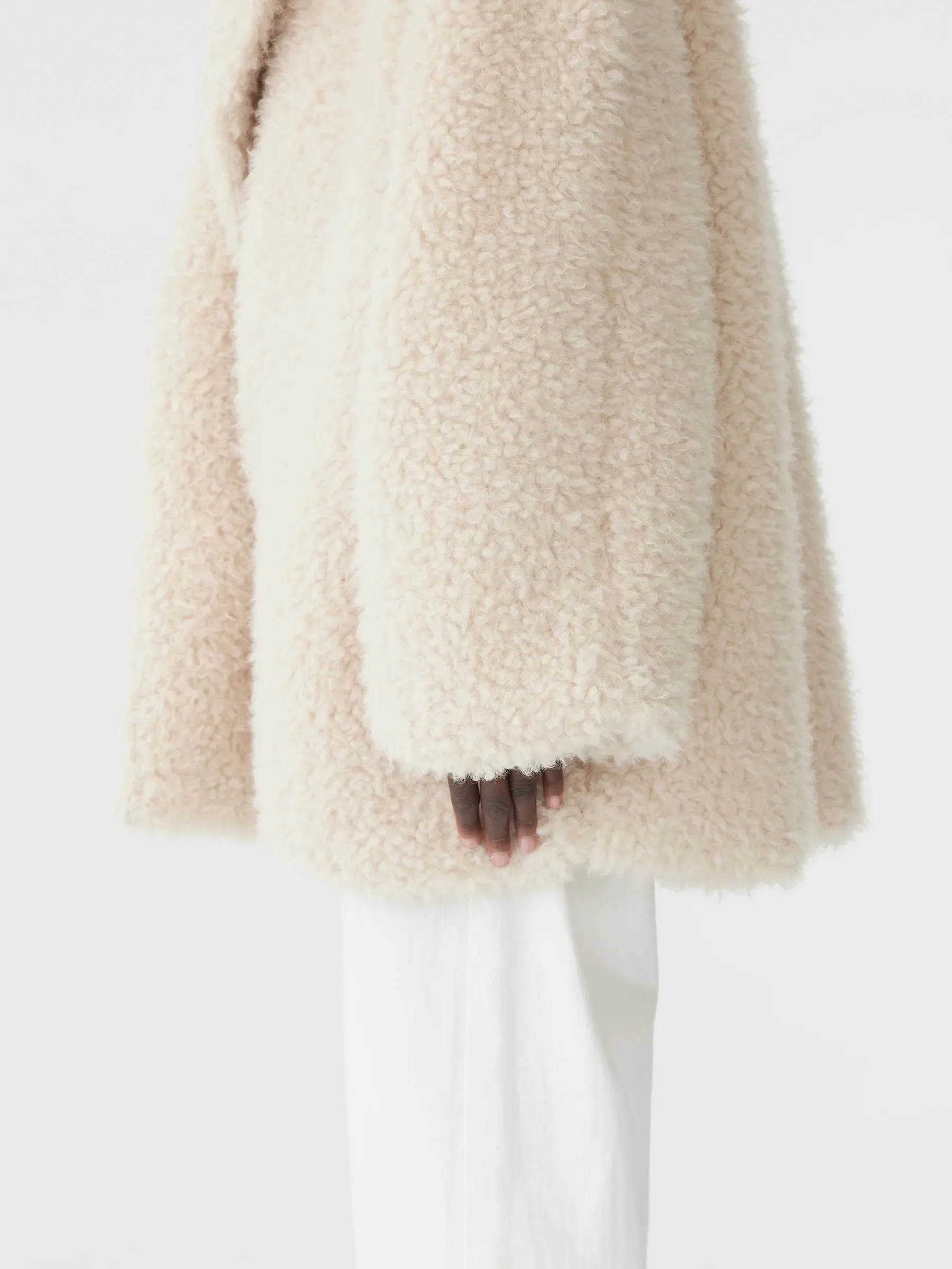 Bassike Textured Coat in Cream