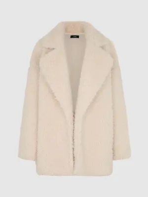 Bassike Textured Coat in Cream