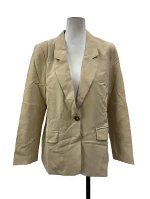 Beige Single Button Blazer