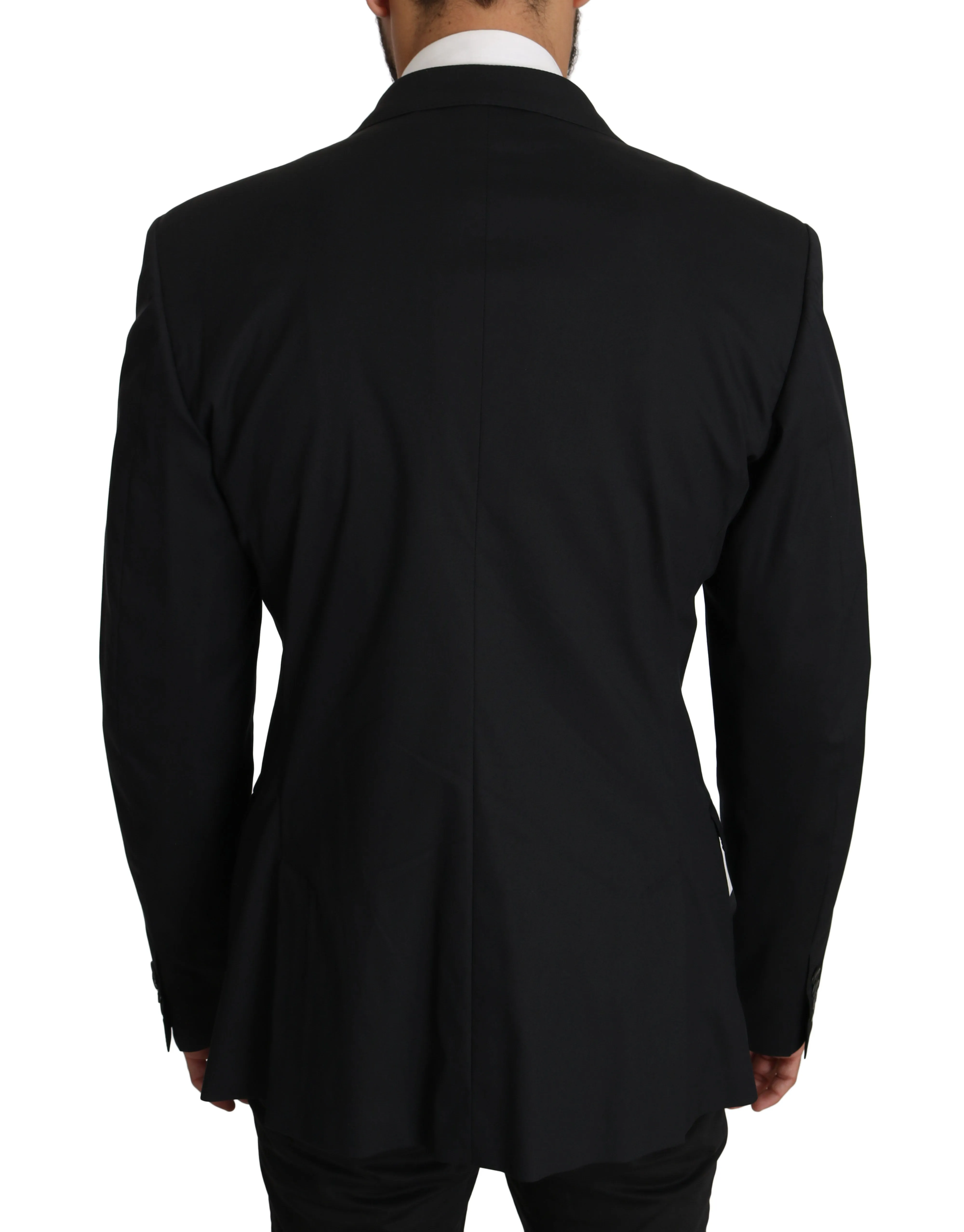 Black Cotton Stretch Blazer Jacket