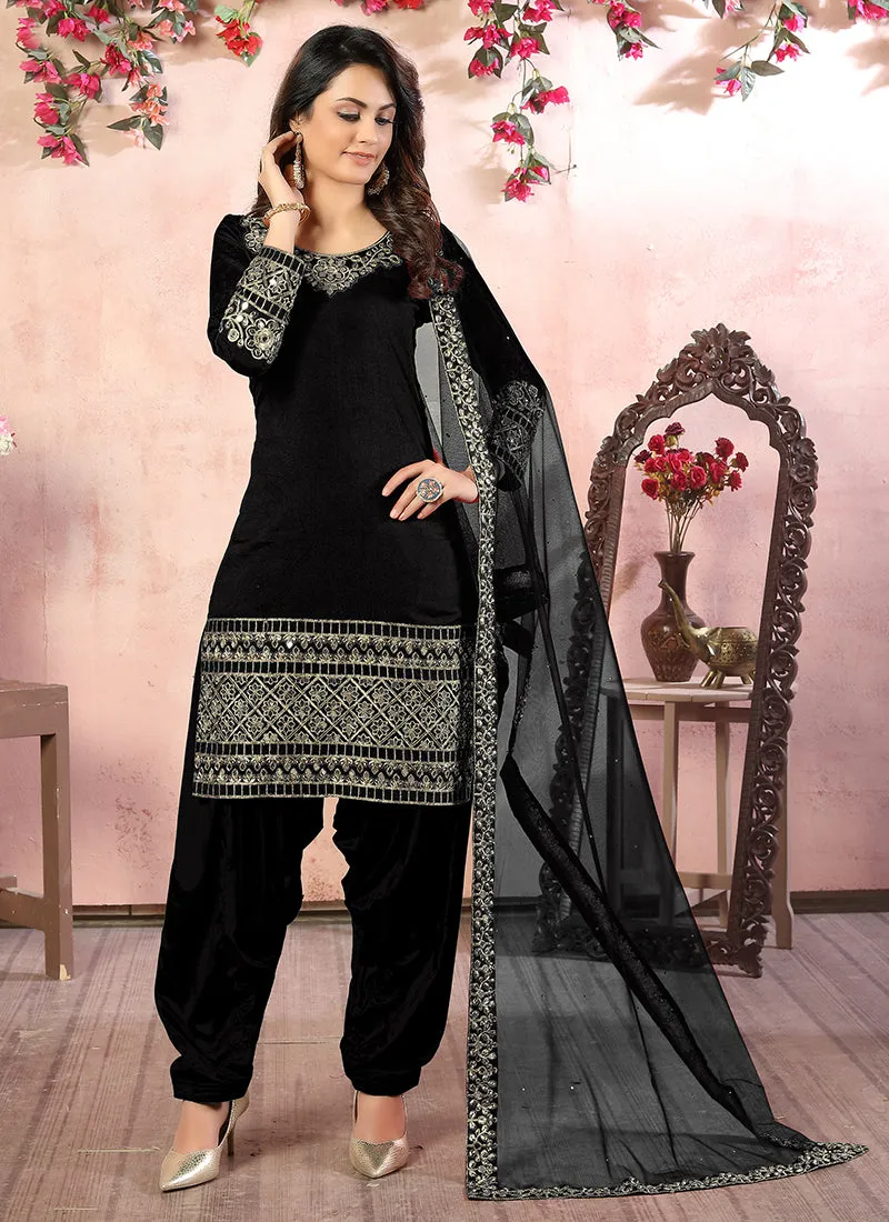 Black Mirror Work Punjabi Suit