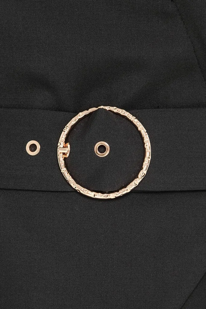 Black Office Suit (Long Sleeve Jacket & Pencil Skirt) with Belt