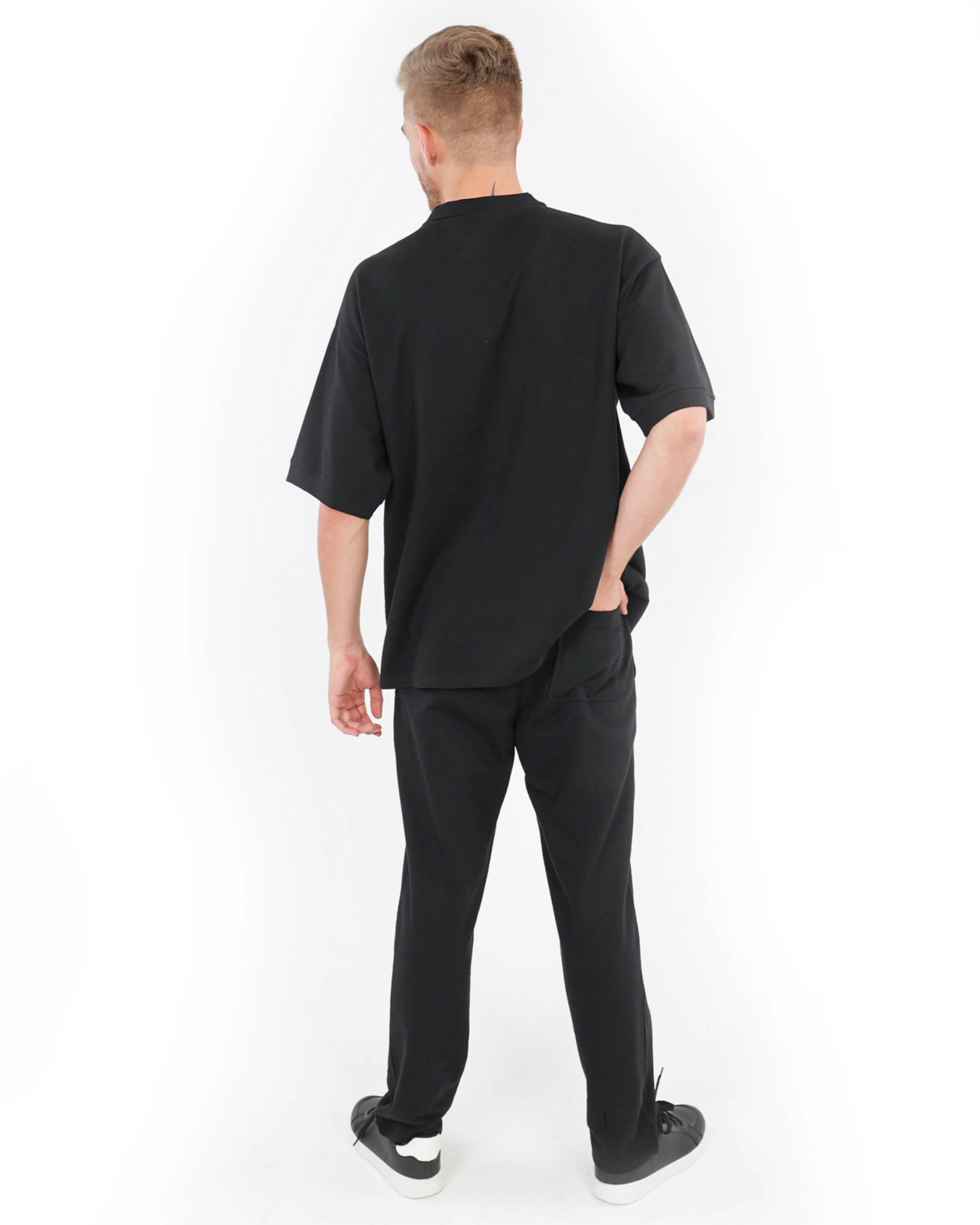 Black Pin Tuck Joggers