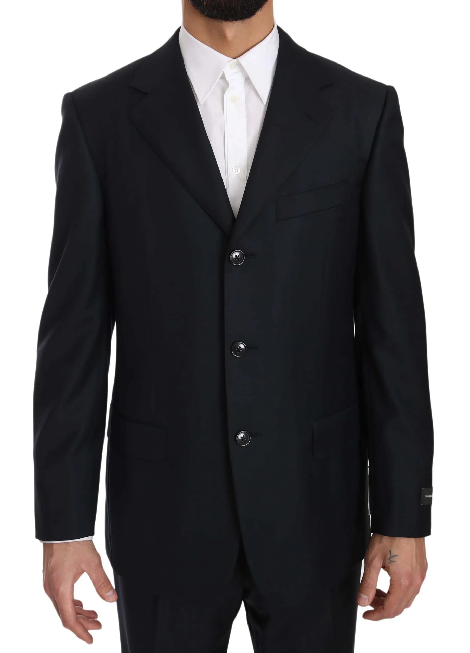 Black two Piece 3 Button Wool suit