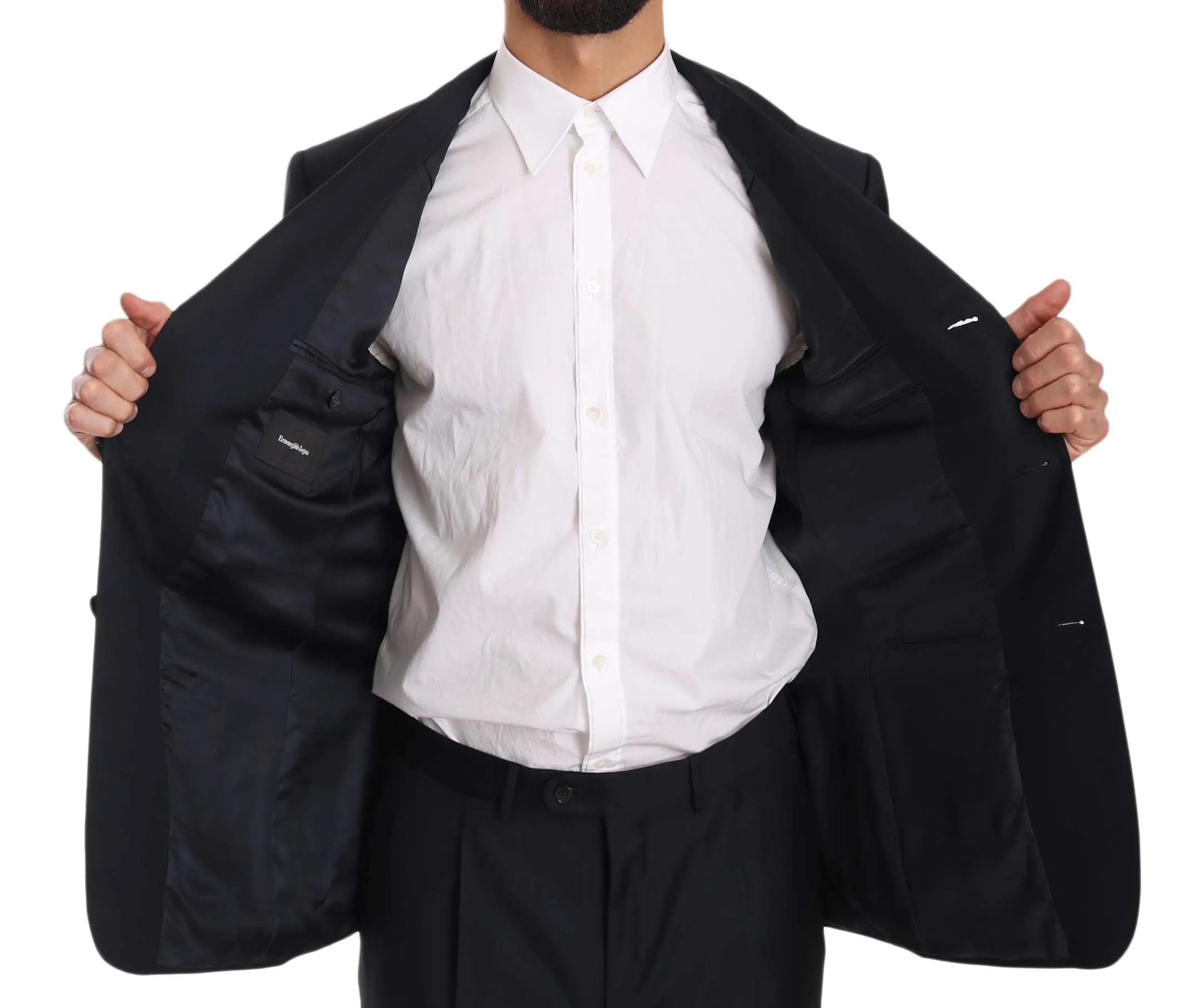Black two Piece 3 Button Wool suit