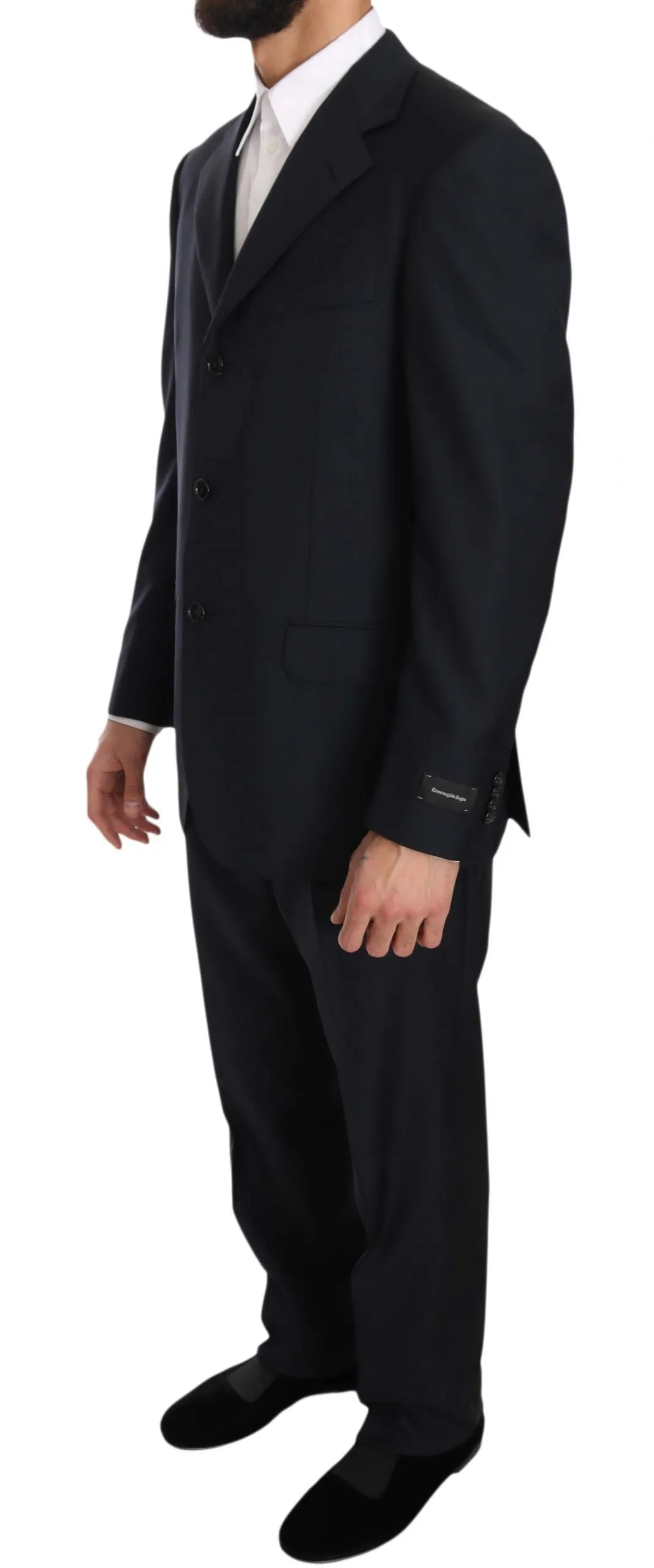 Black two Piece 3 Button Wool suit