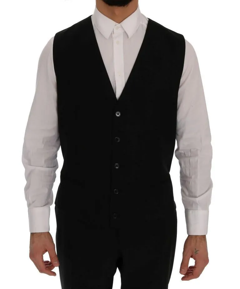 Black Wool Slim Fit 3 Piece Suit