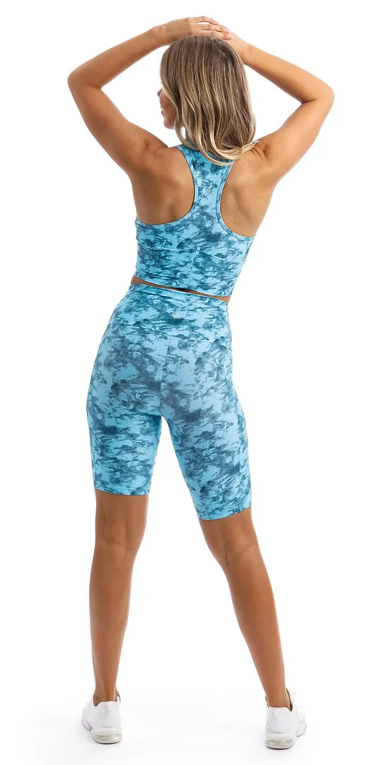 Blue Crush Biker Shorts with Pockets