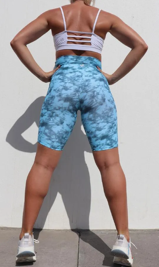 Blue Crush Biker Shorts with Pockets