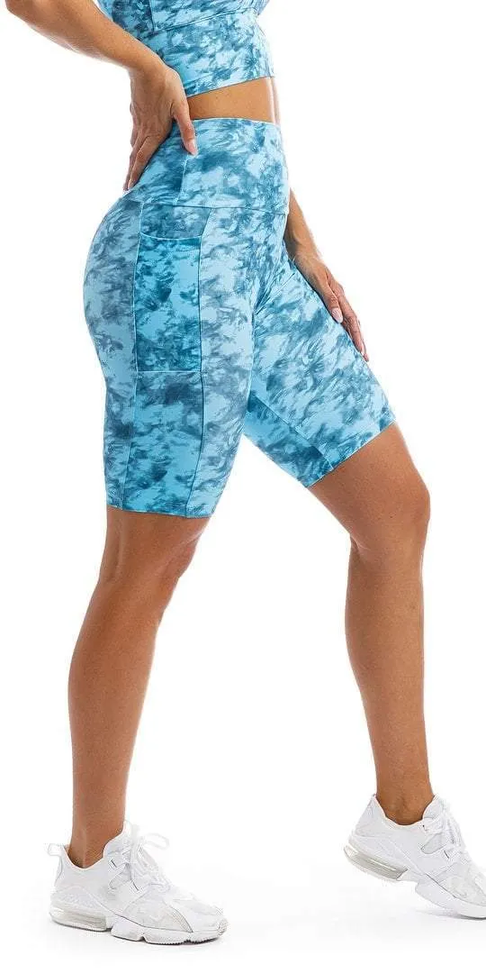 Blue Crush Biker Shorts with Pockets