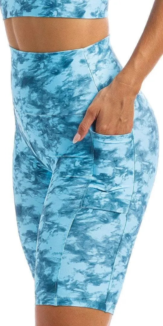 Blue Crush Biker Shorts with Pockets