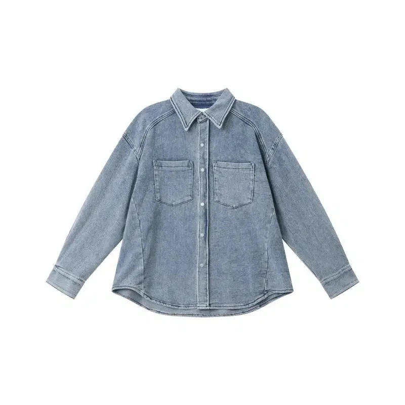 Blue Deconstructed Denim Jacket Pants Suit