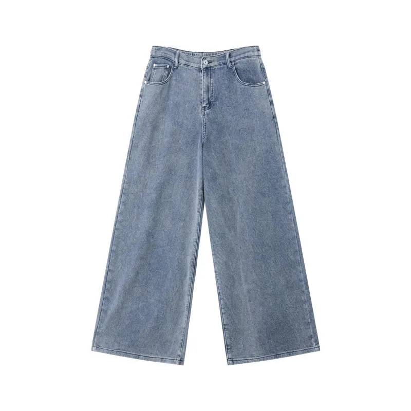 Blue Deconstructed Denim Jacket Pants Suit