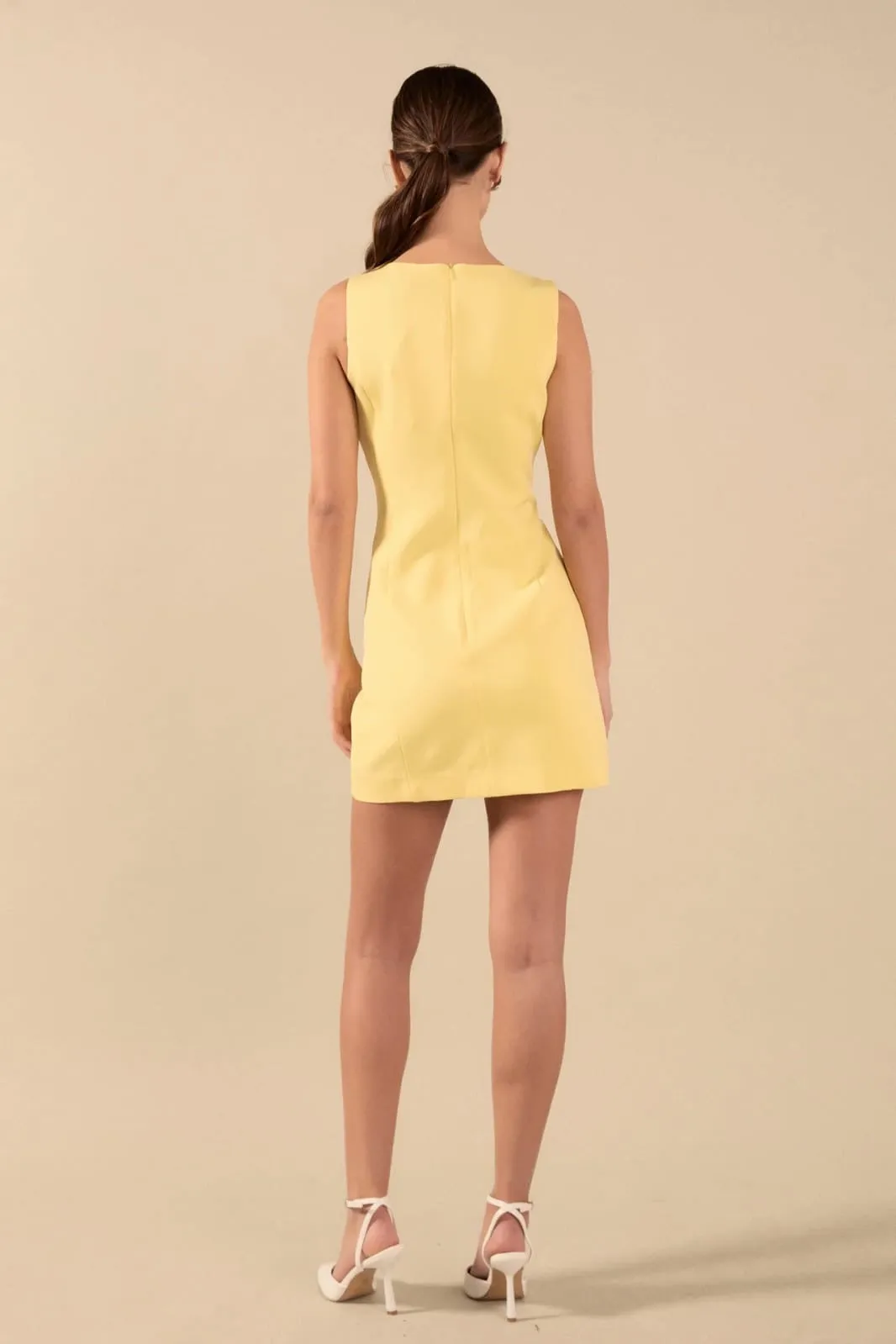 BOW SLIT MINI DRESS